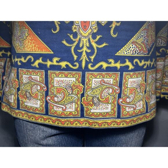 Vintage Hooper Vienna Model Shirt Womens Medium Paisley Austria 70s Blouse Retro - Picture 7 of 13